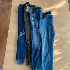 4 pairs of maternity jeans / jeggings size S, 2, 4.